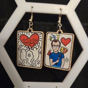 Colorful Art-Inspired Earrings Featuring Keith Haring